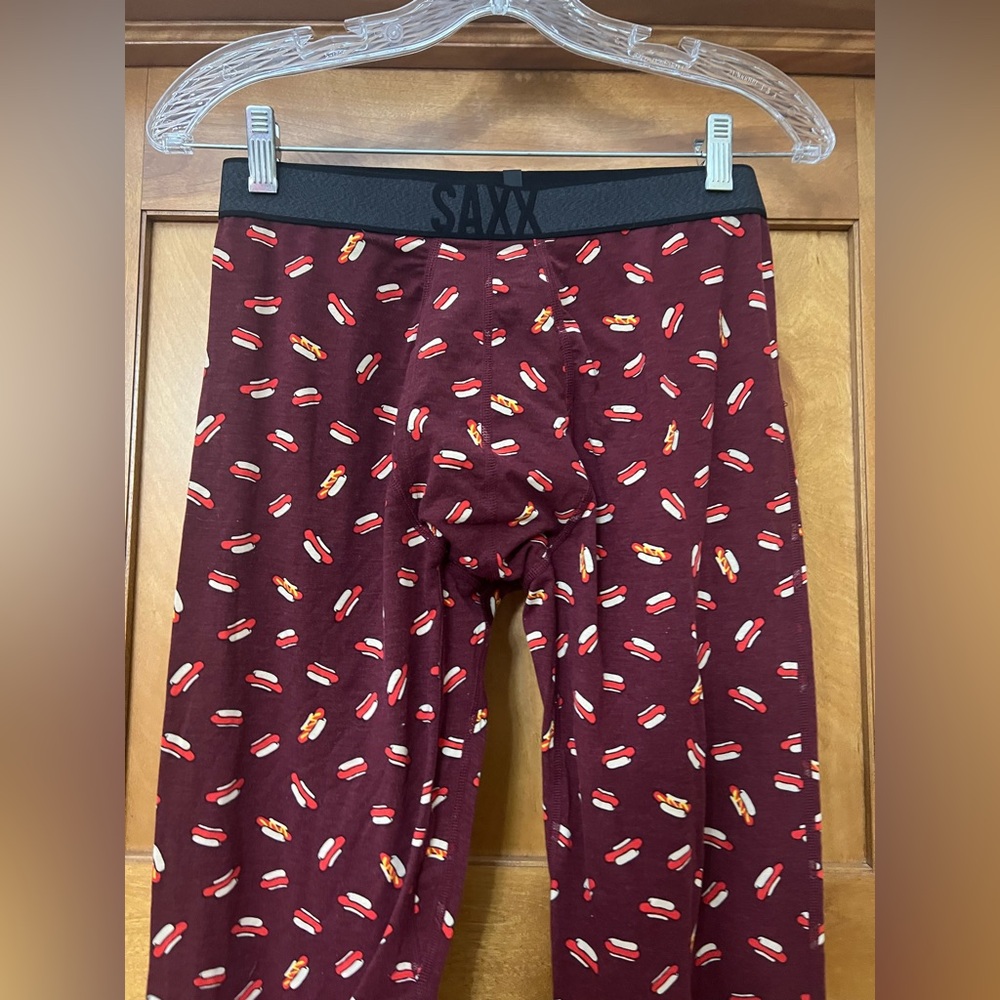SAXX Viewfinder Half Zip Pullover and Tights Baselayer Medium Merino Wool Hotdog - Picture 8 of 11